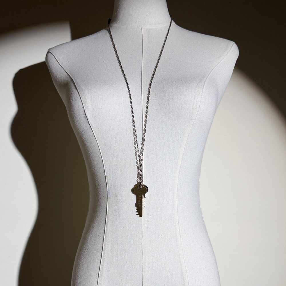The Giving Keys Silver & Gold I Am Brave Key Necklace